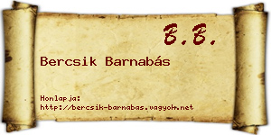 Bercsik Barnabás névjegykártya